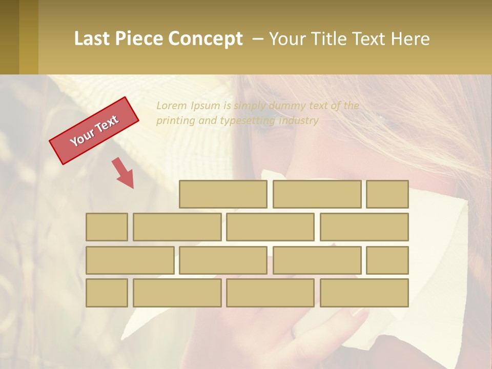A Woman Wearing A Hat And Holding A Napkin To Her Mouth PowerPoint Template