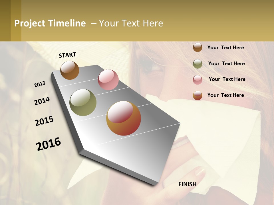 A Woman Wearing A Hat And Holding A Napkin To Her Mouth PowerPoint Template