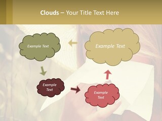 A Woman Wearing A Hat And Holding A Napkin To Her Mouth PowerPoint Template