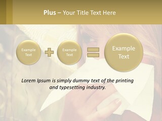 A Woman Wearing A Hat And Holding A Napkin To Her Mouth PowerPoint Template