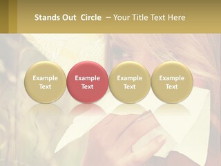 A Woman Wearing A Hat And Holding A Napkin To Her Mouth PowerPoint Template
