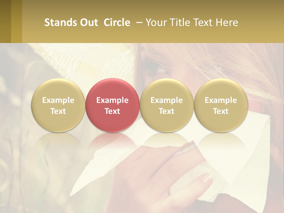 A Woman Wearing A Hat And Holding A Napkin To Her Mouth PowerPoint Template