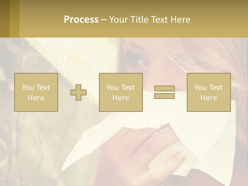 A Woman Wearing A Hat And Holding A Napkin To Her Mouth PowerPoint Template