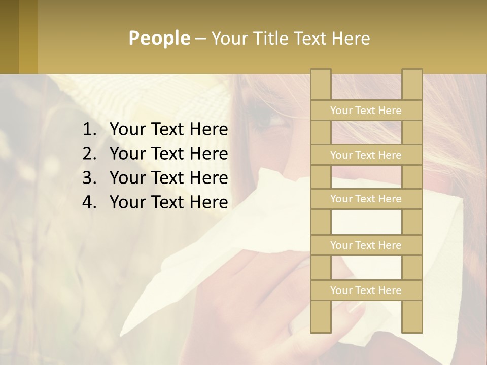 A Woman Wearing A Hat And Holding A Napkin To Her Mouth PowerPoint Template