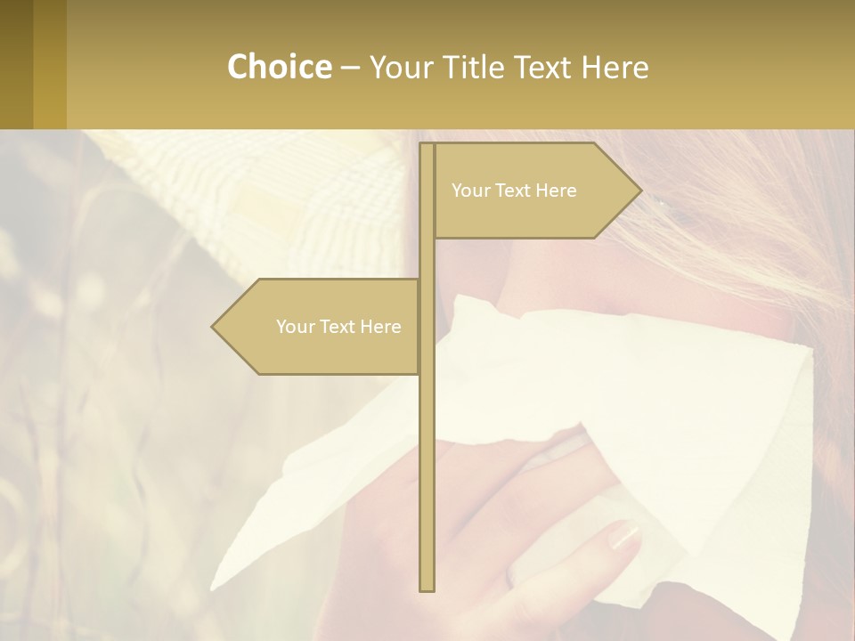A Woman Wearing A Hat And Holding A Napkin To Her Mouth PowerPoint Template