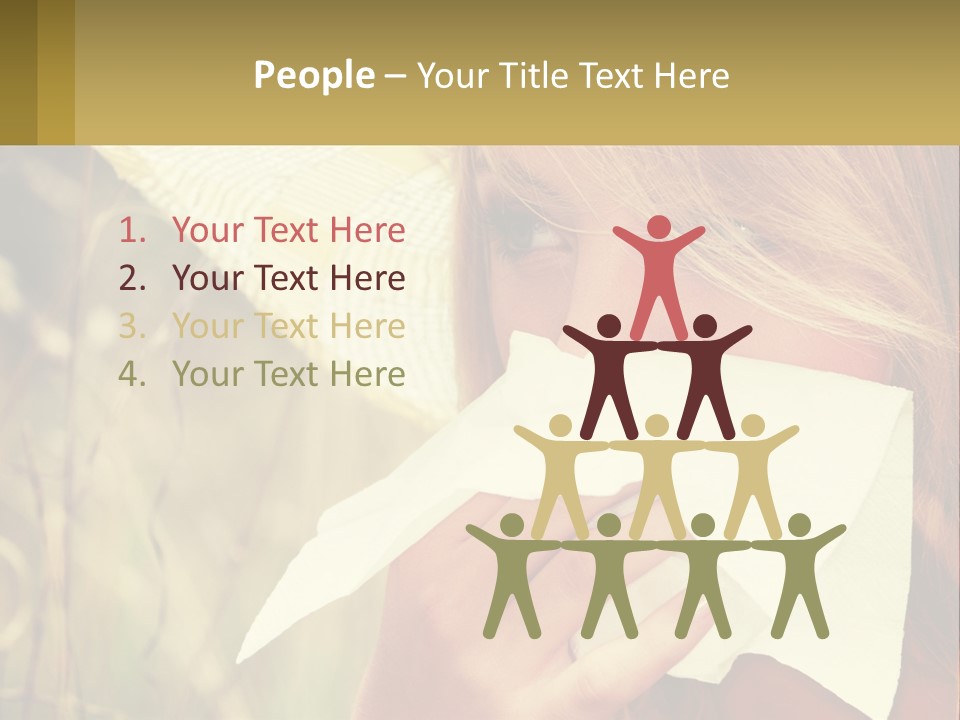A Woman Wearing A Hat And Holding A Napkin To Her Mouth PowerPoint Template