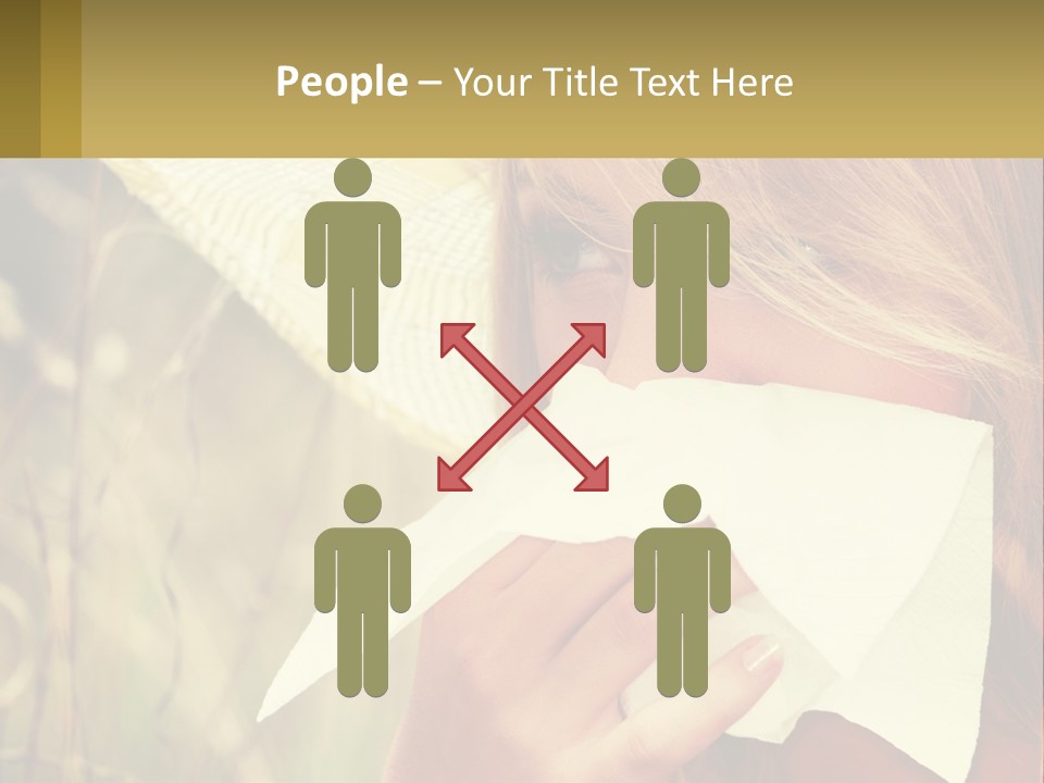 A Woman Wearing A Hat And Holding A Napkin To Her Mouth PowerPoint Template