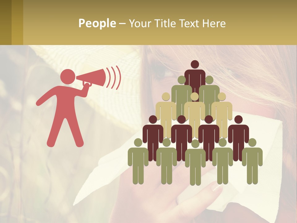 A Woman Wearing A Hat And Holding A Napkin To Her Mouth PowerPoint Template