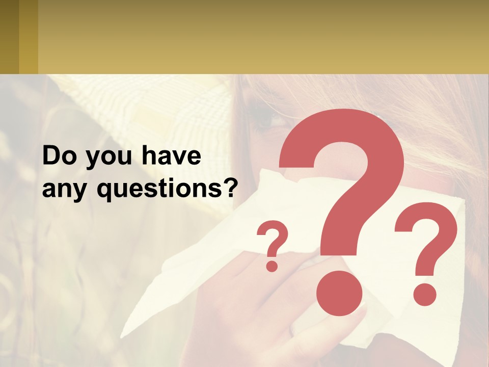 A Woman Wearing A Hat And Holding A Napkin To Her Mouth PowerPoint Template