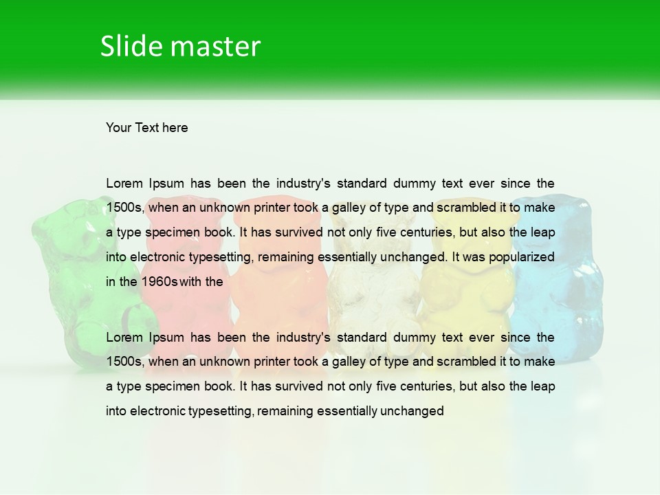 A Group Of Gummy Bears Sitting Next To Each Other PowerPoint Template