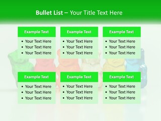 A Group Of Gummy Bears Sitting Next To Each Other PowerPoint Template