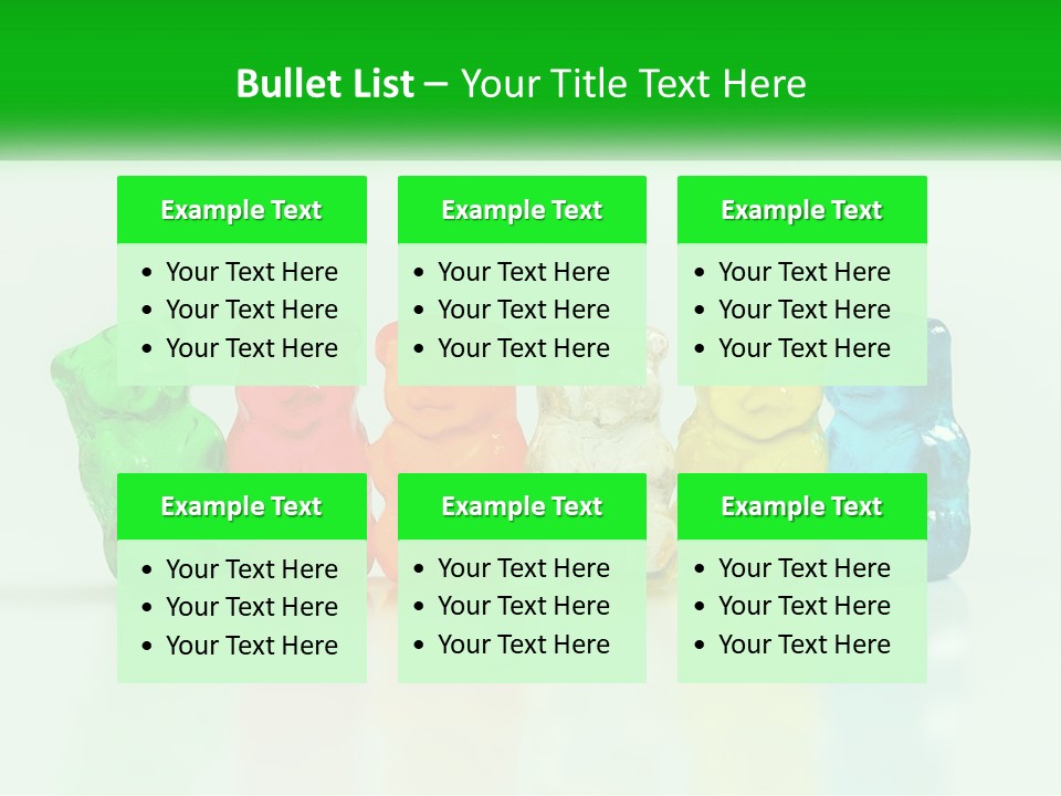 A Group Of Gummy Bears Sitting Next To Each Other PowerPoint Template