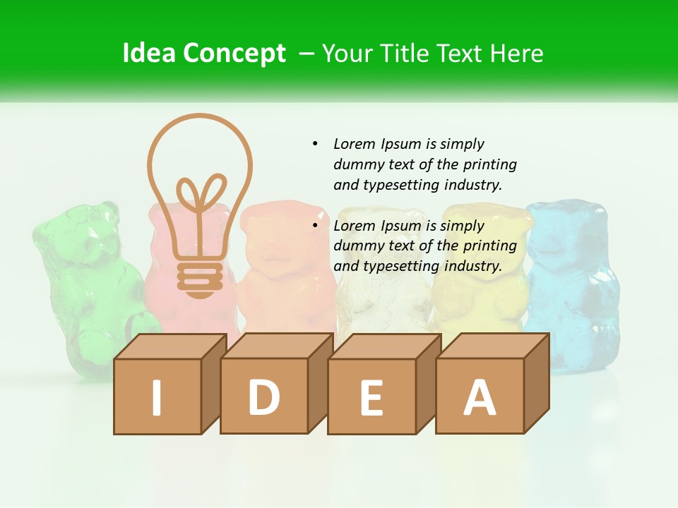 A Group Of Gummy Bears Sitting Next To Each Other PowerPoint Template