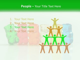 A Group Of Gummy Bears Sitting Next To Each Other PowerPoint Template