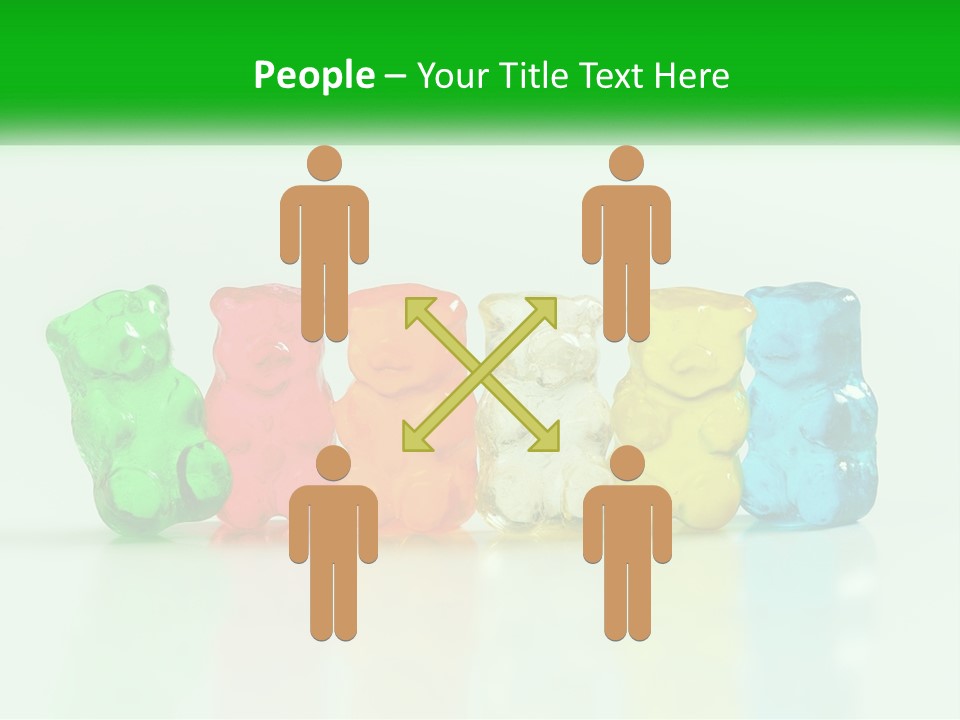 A Group Of Gummy Bears Sitting Next To Each Other PowerPoint Template