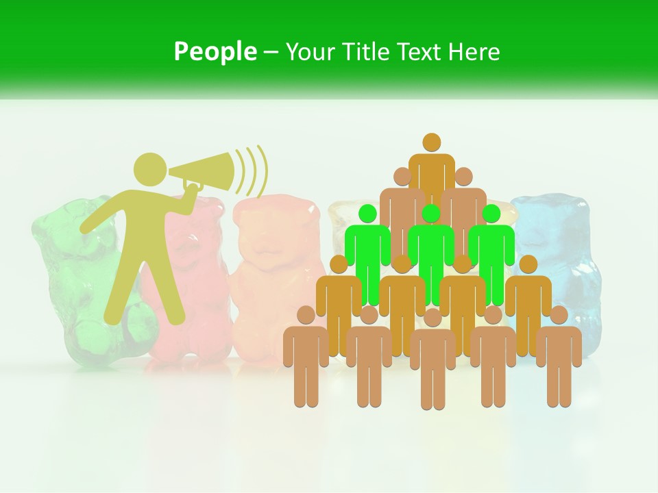 A Group Of Gummy Bears Sitting Next To Each Other PowerPoint Template