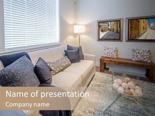 A Living Room Filled With Furniture And A Glass Coffee Table PowerPoint Template