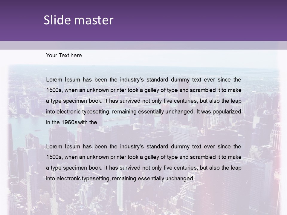 A Cityscape With Buildings And Water In The Background PowerPoint Template