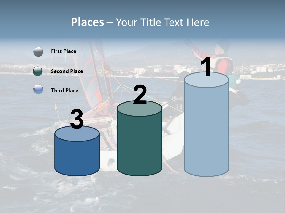 A Man Riding A Sailboat On Top Of A Body Of Water PowerPoint Template