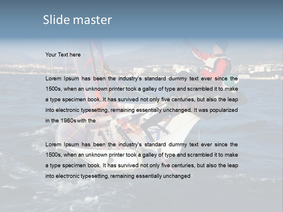 A Man Riding A Sailboat On Top Of A Body Of Water PowerPoint Template
