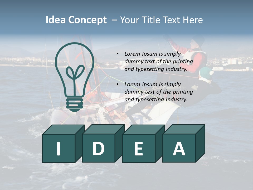 A Man Riding A Sailboat On Top Of A Body Of Water PowerPoint Template