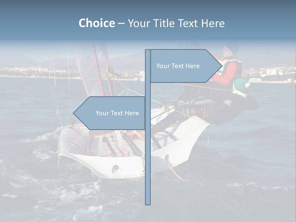A Man Riding A Sailboat On Top Of A Body Of Water PowerPoint Template