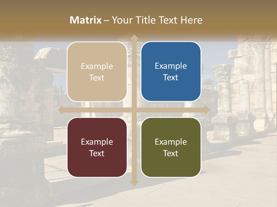 A Group Of Ancient Ruins With Columns In The Foreground PowerPoint Template