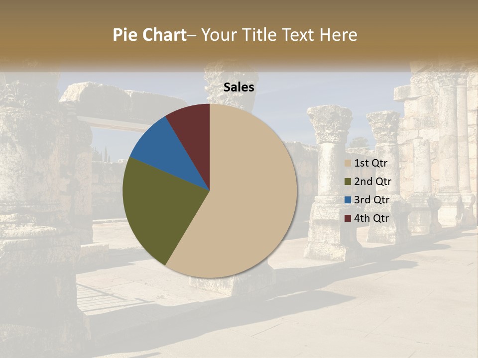 A Group Of Ancient Ruins With Columns In The Foreground PowerPoint Template