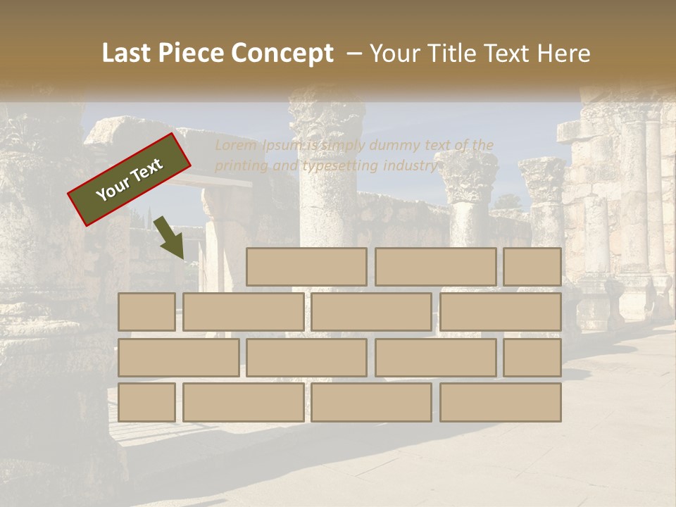 A Group Of Ancient Ruins With Columns In The Foreground PowerPoint Template