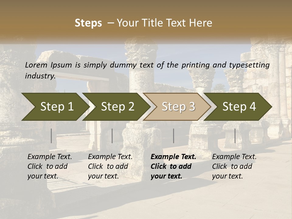 A Group Of Ancient Ruins With Columns In The Foreground PowerPoint Template