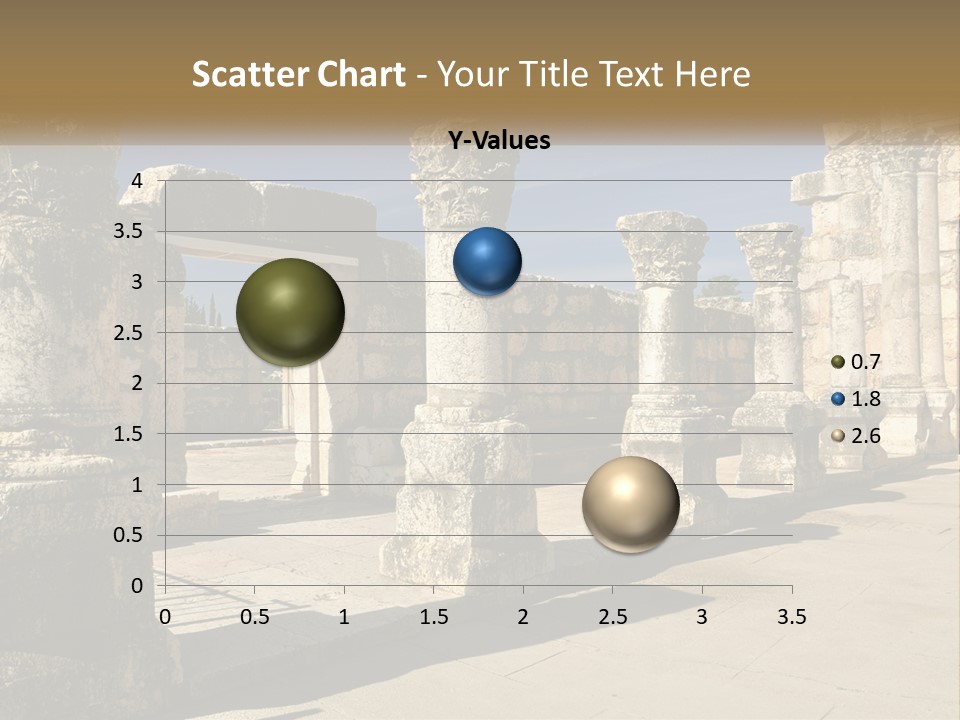 A Group Of Ancient Ruins With Columns In The Foreground PowerPoint Template
