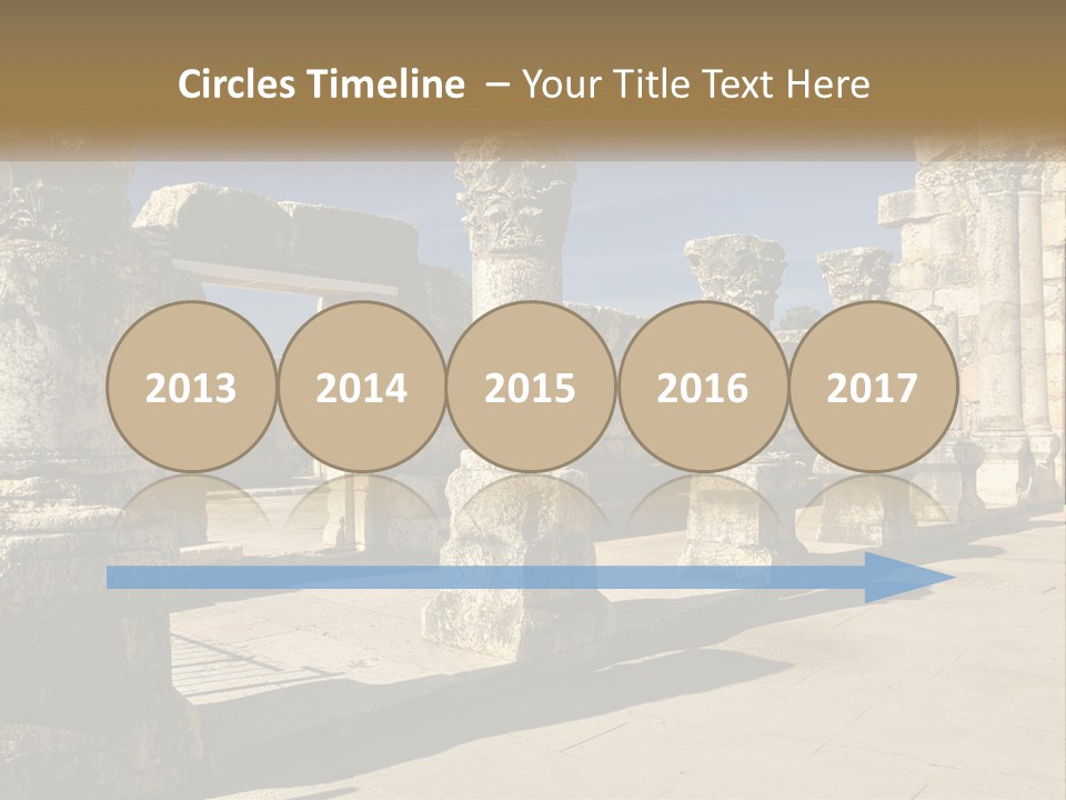 A Group Of Ancient Ruins With Columns In The Foreground PowerPoint Template