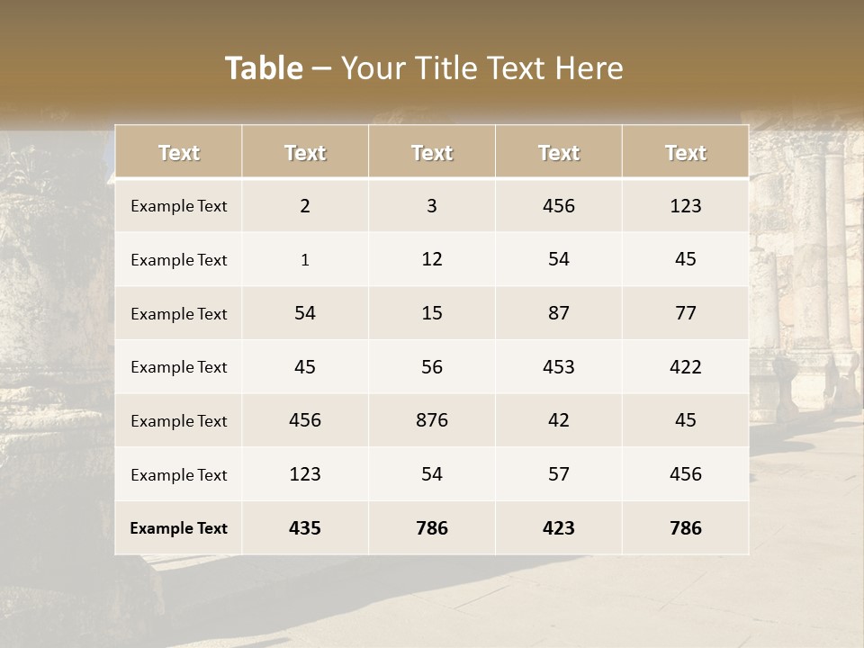 A Group Of Ancient Ruins With Columns In The Foreground PowerPoint Template