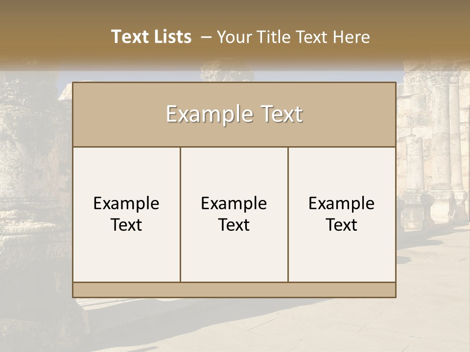 A Group Of Ancient Ruins With Columns In The Foreground PowerPoint Template