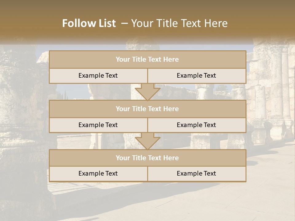 A Group Of Ancient Ruins With Columns In The Foreground PowerPoint Template