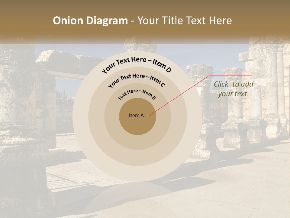 A Group Of Ancient Ruins With Columns In The Foreground PowerPoint Template