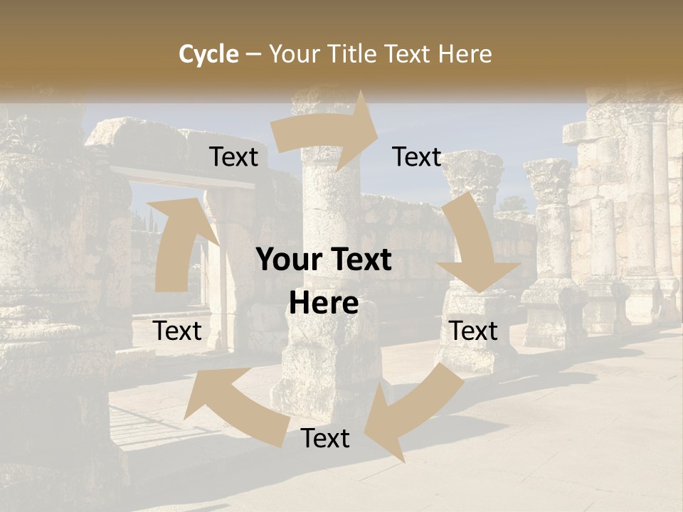 A Group Of Ancient Ruins With Columns In The Foreground PowerPoint Template