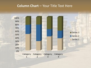 A Group Of Ancient Ruins With Columns In The Foreground PowerPoint Template