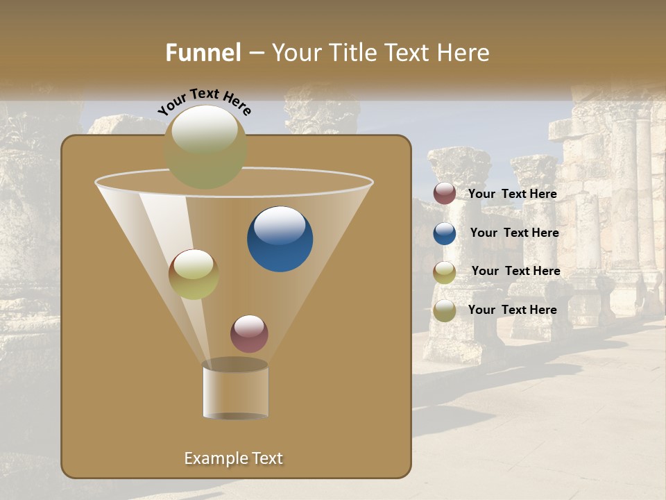A Group Of Ancient Ruins With Columns In The Foreground PowerPoint Template