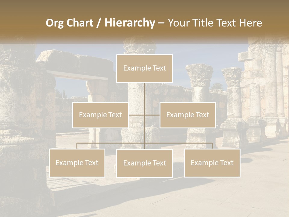 A Group Of Ancient Ruins With Columns In The Foreground PowerPoint Template