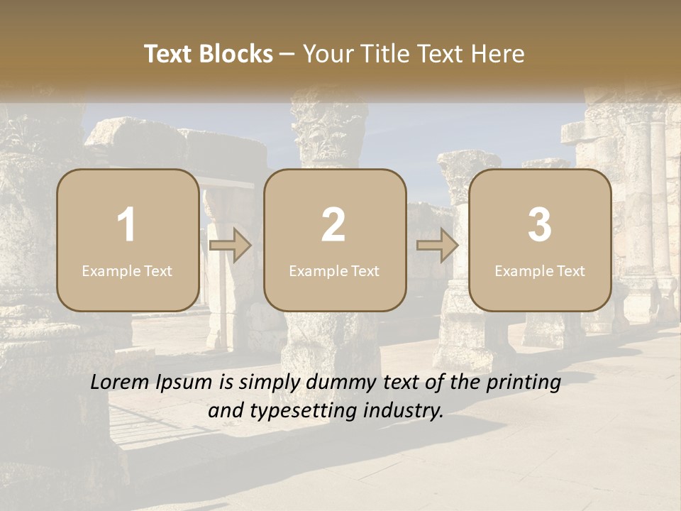 A Group Of Ancient Ruins With Columns In The Foreground PowerPoint Template