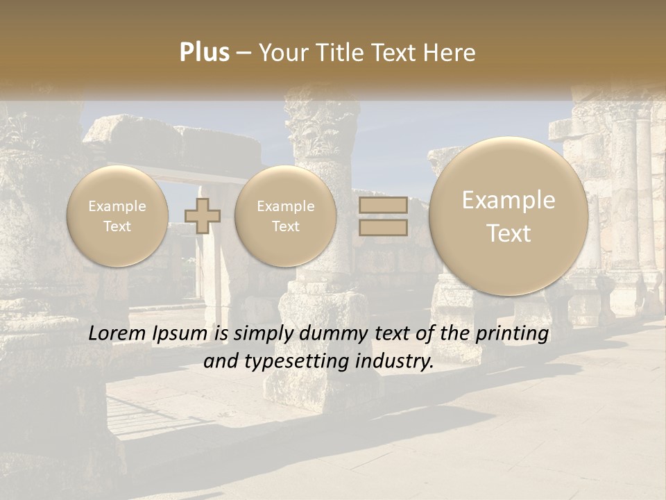 A Group Of Ancient Ruins With Columns In The Foreground PowerPoint Template