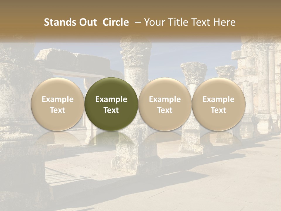 A Group Of Ancient Ruins With Columns In The Foreground PowerPoint Template