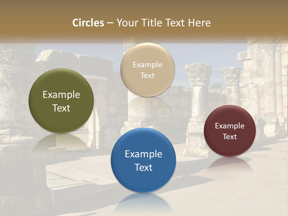 A Group Of Ancient Ruins With Columns In The Foreground PowerPoint Template
