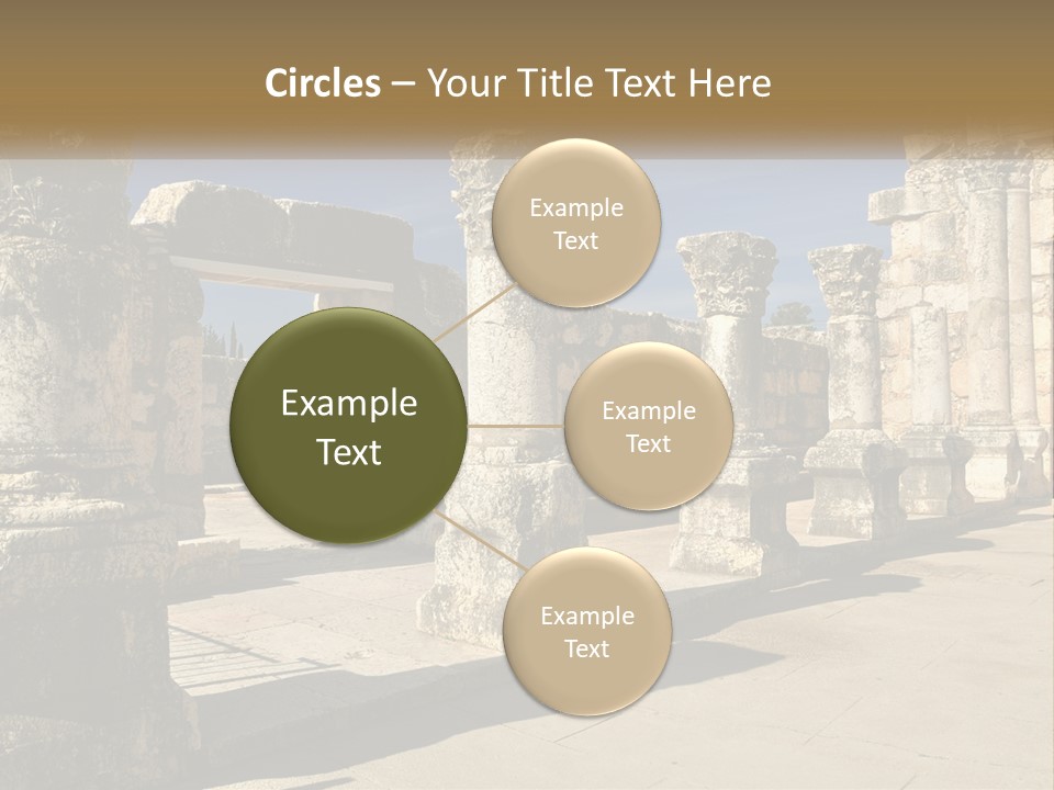 A Group Of Ancient Ruins With Columns In The Foreground PowerPoint Template