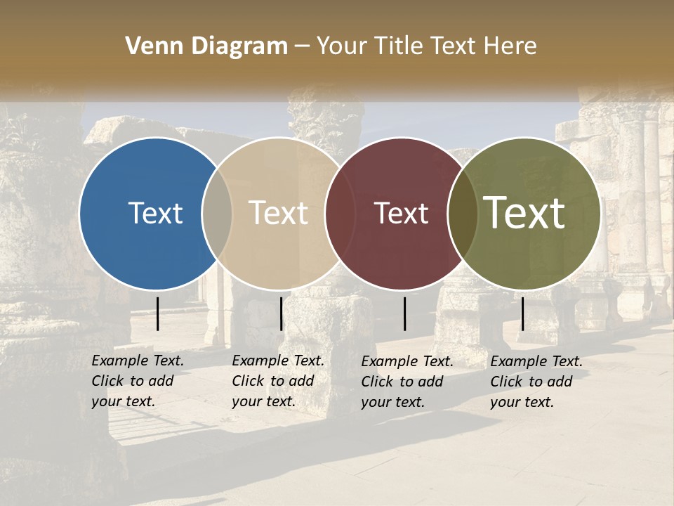 A Group Of Ancient Ruins With Columns In The Foreground PowerPoint Template