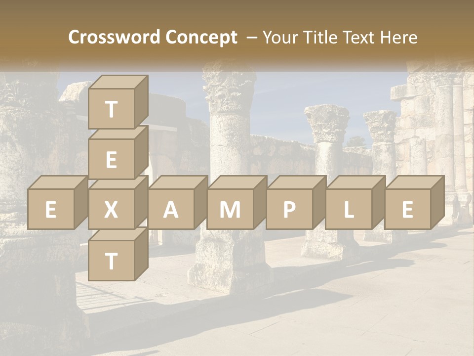 A Group Of Ancient Ruins With Columns In The Foreground PowerPoint Template