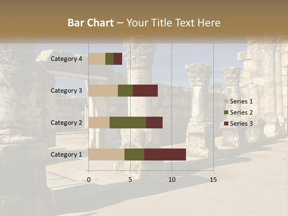 A Group Of Ancient Ruins With Columns In The Foreground PowerPoint Template