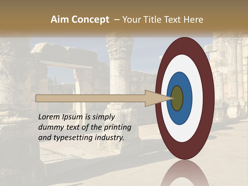 A Group Of Ancient Ruins With Columns In The Foreground PowerPoint Template