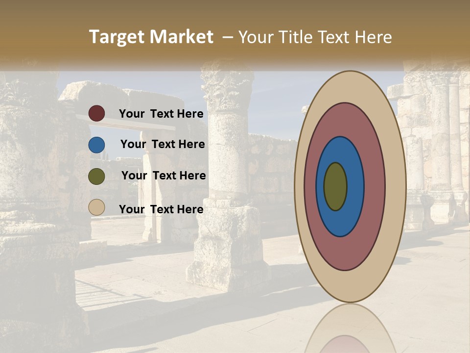 A Group Of Ancient Ruins With Columns In The Foreground PowerPoint Template